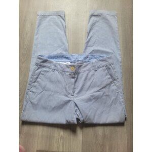 Talbots 6P Womens Blue & White Striped Weekend Chino Pants Cotton Blend